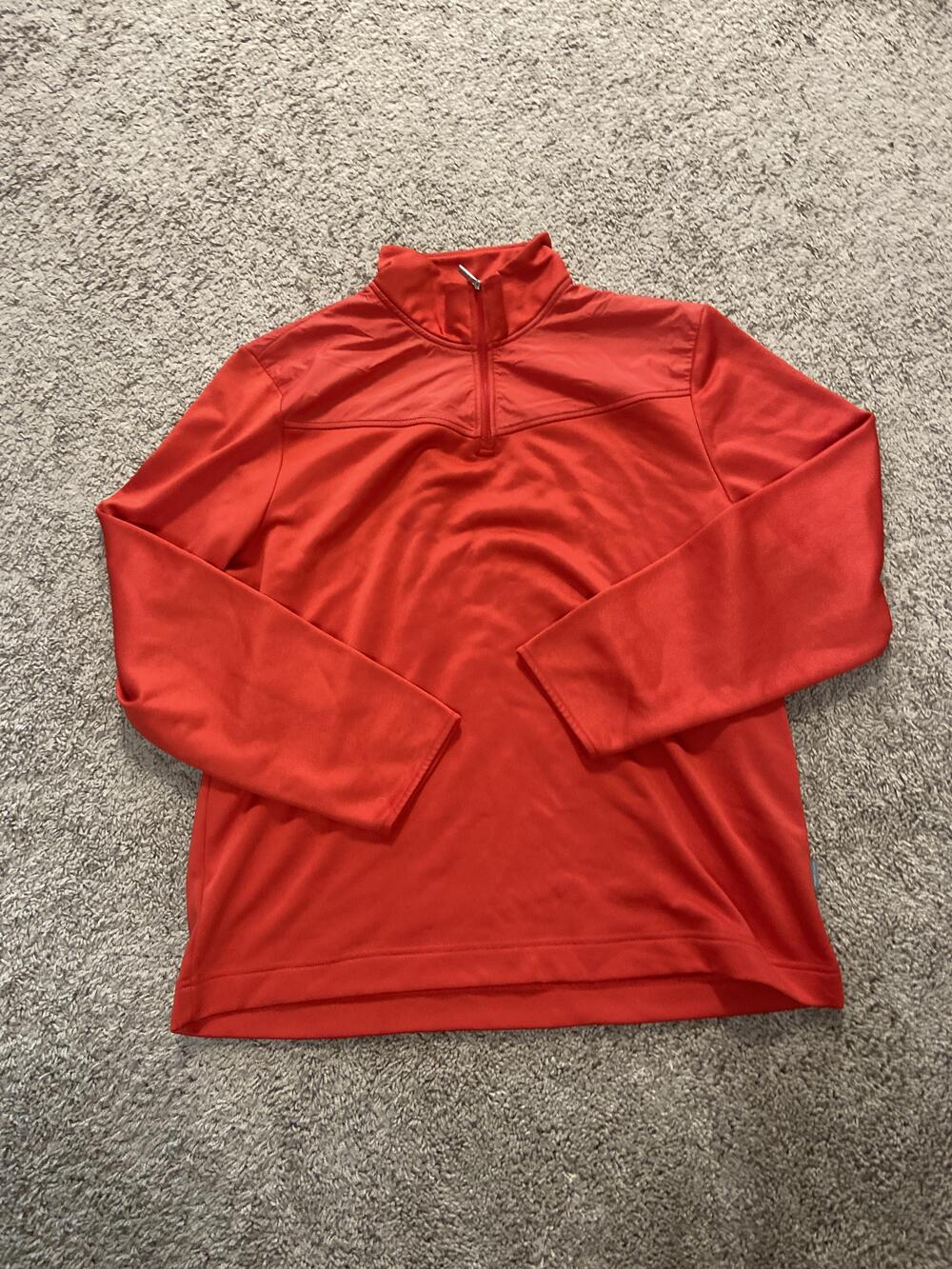 Perry Ellis Pullover Mens XL Red 1/4 Zip Long Sleeve Mock Neck Top Athletic